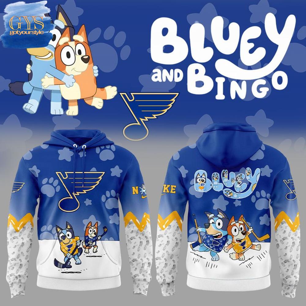 New 2025 St. Louis Blues Bluey and Bingo Custom Hoodie