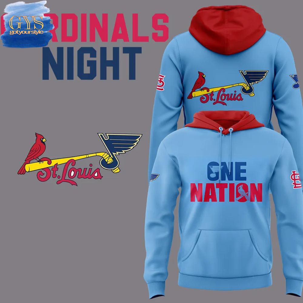 New 2025 St. Louis Blues Cardinals Night One Nation Custom Hoodie