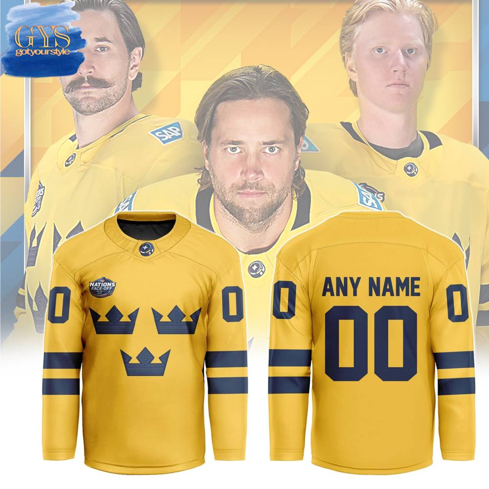 New 2025 Sweden National Team 4 Nations Face-Off 2025 Custom Hockey Jersey Fan Gift - All Over Printed