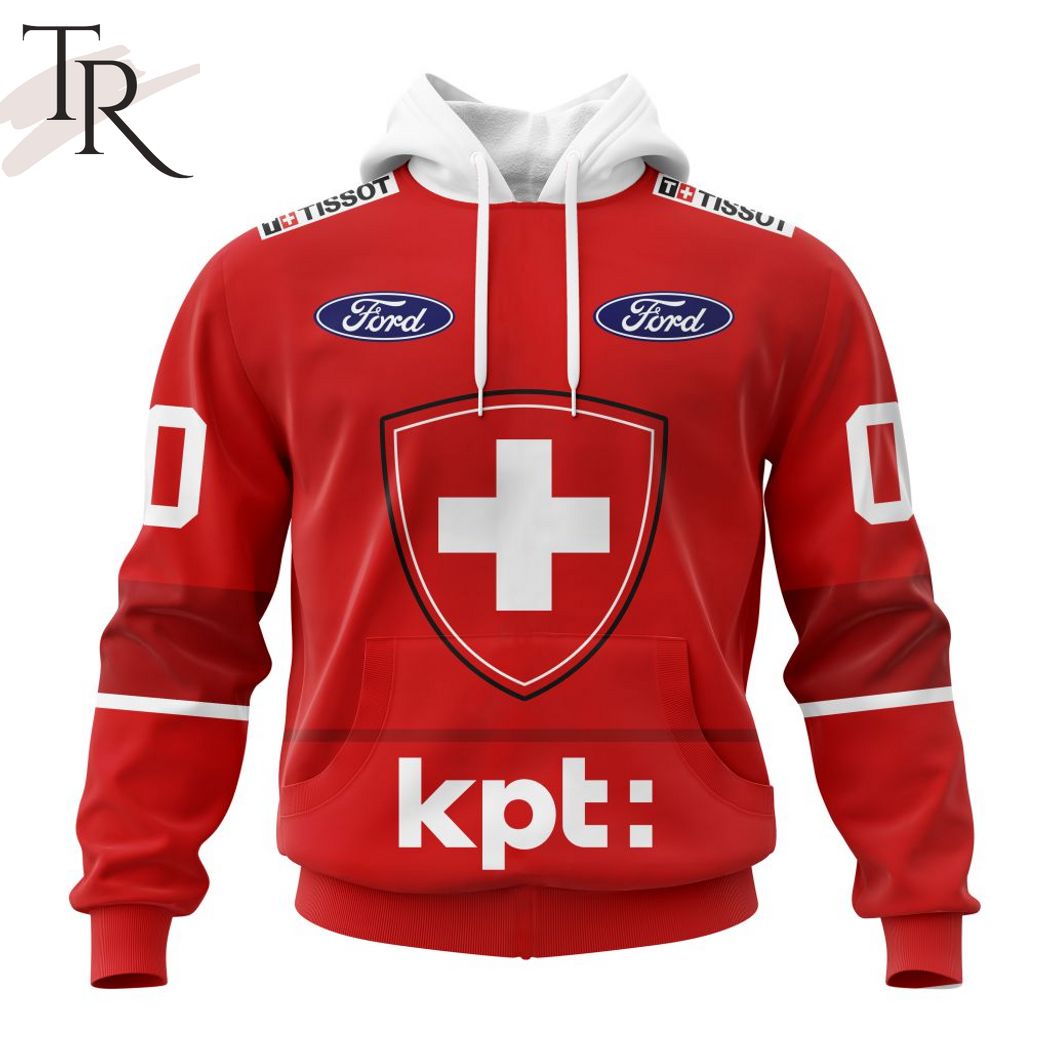 New 2025 Swiss Ice Hockey Orginal Personalized Red Kits Custom Hoodie