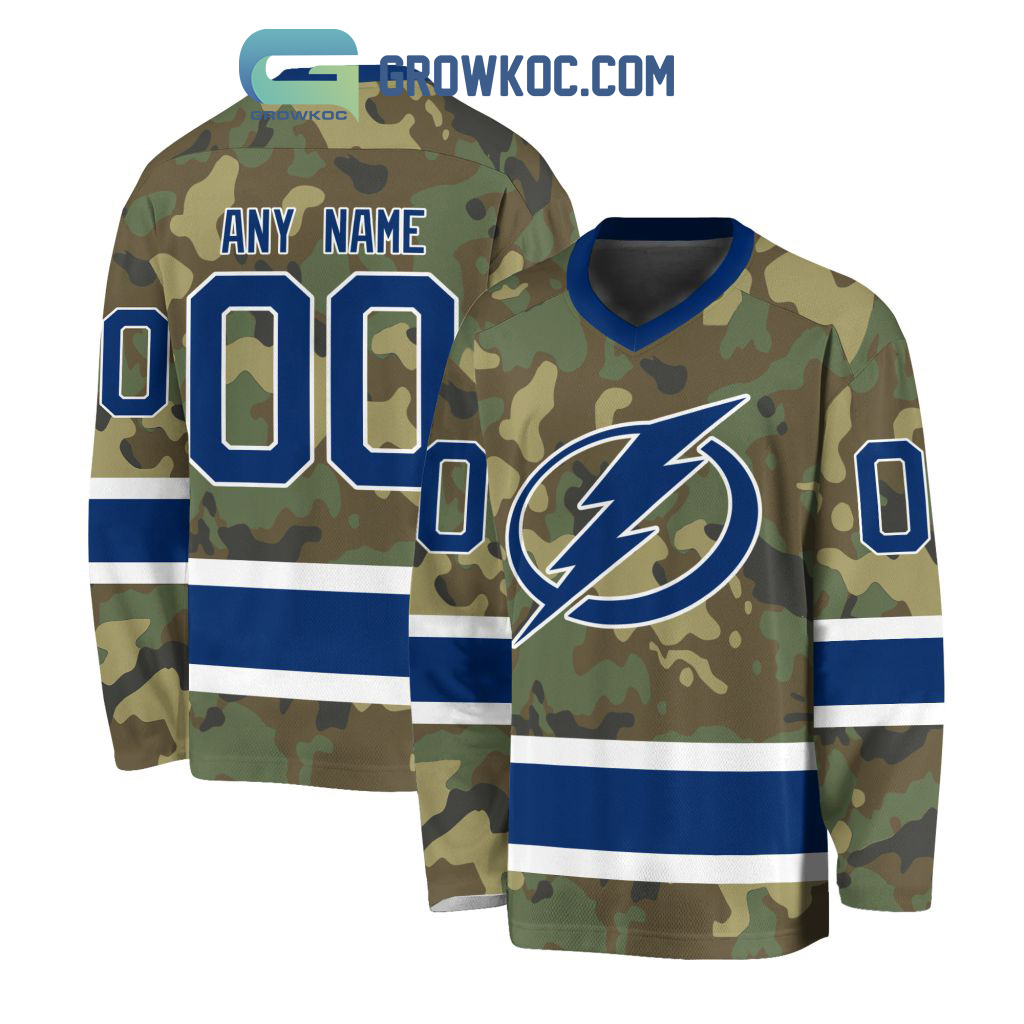New 2025 Tampa Bay Lightning Special Camo Veteran Design Personalized Custom Hockey Jersey Fan Gift - All Over Printed