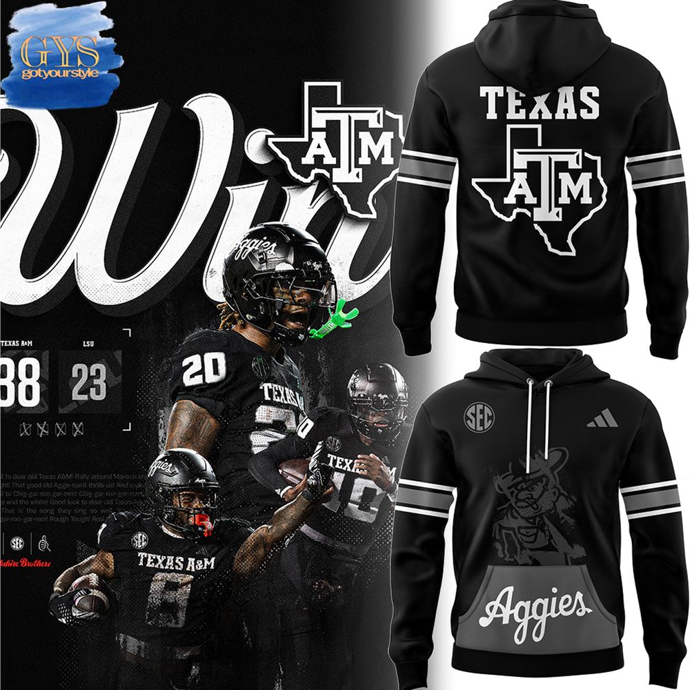 New 2025 Texas A&M Dark Mode Custom Hoodie
