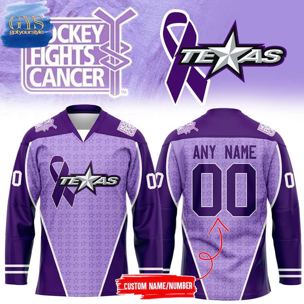 New 2025 Texas Stars Hockey Fighting Cancer Custom Hockey Jersey Fan Gift - All Over Printed