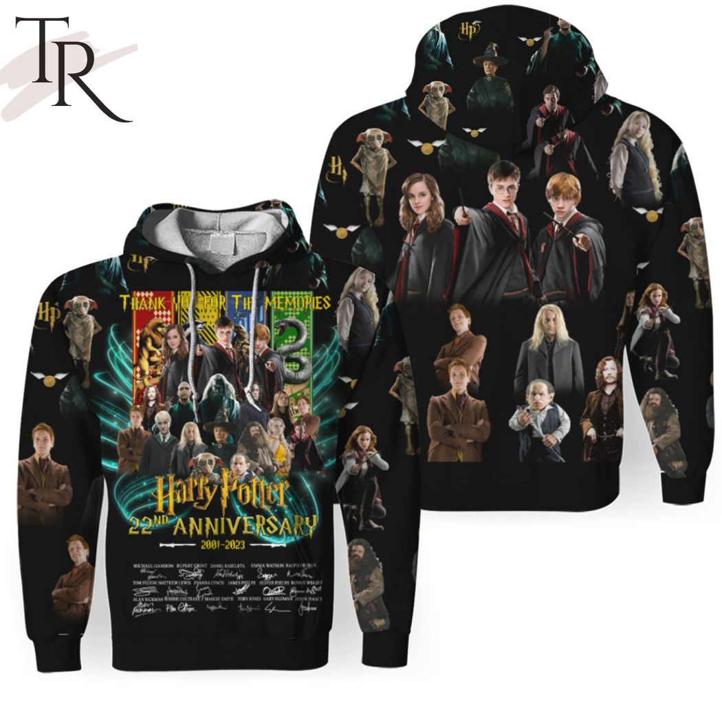 New 2025 Thank You For The Memories Harry Potter 22nd Anniversary 2001 - 2023 3D Unisex Custom Hoodie
