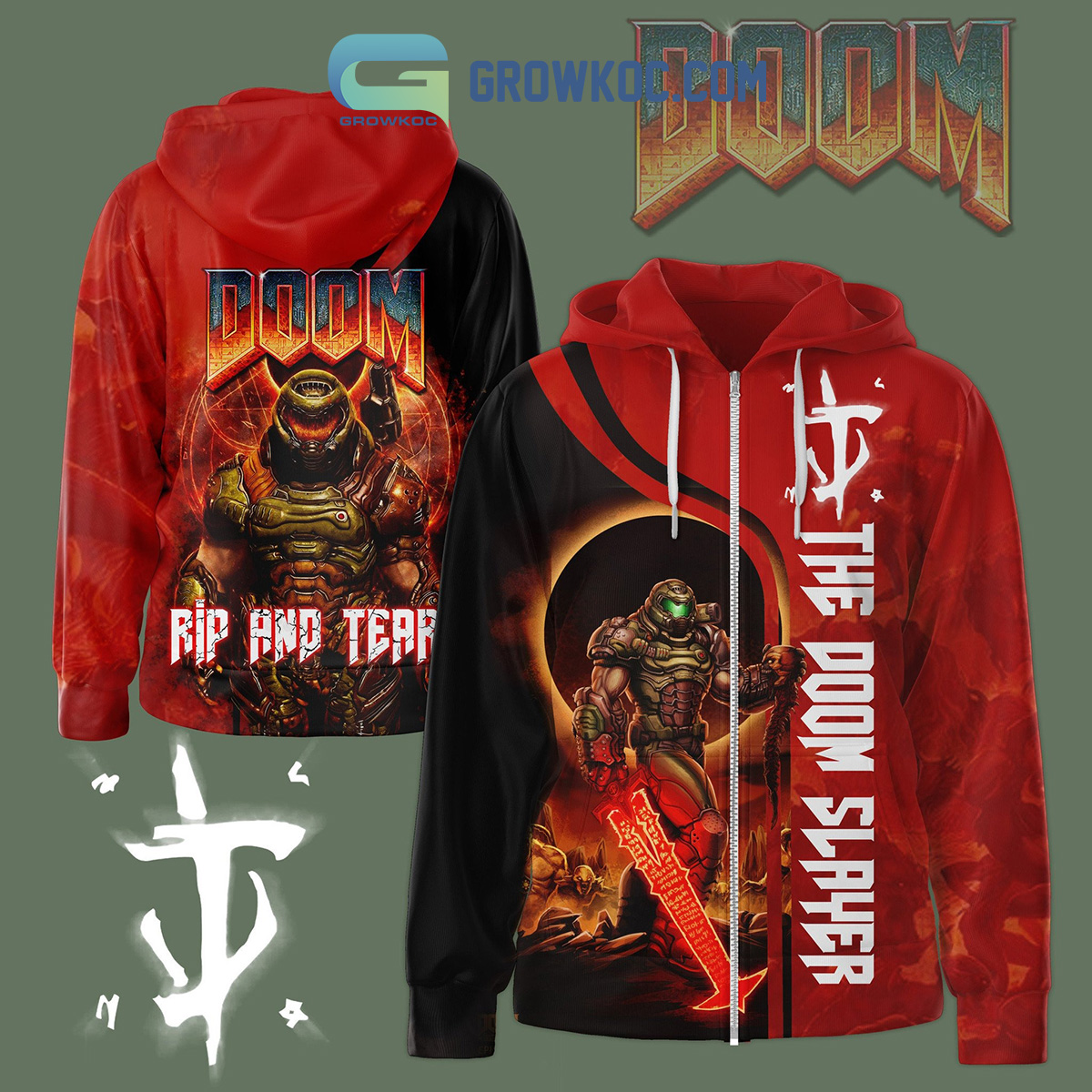 New 2025 The Doom Slayer Rip And Tear Fan Custom Hoodie Shirts