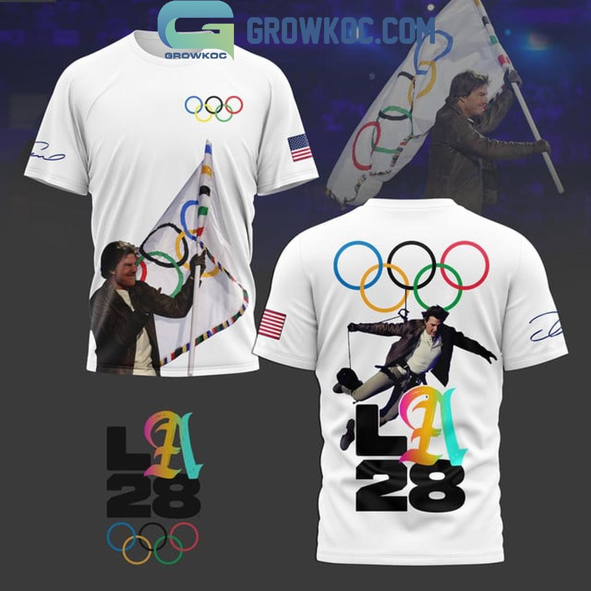 New 2025 Tom Cruise Olympic Los Angeles 2028 Waving Flag Custom Hoodie T-Shirt