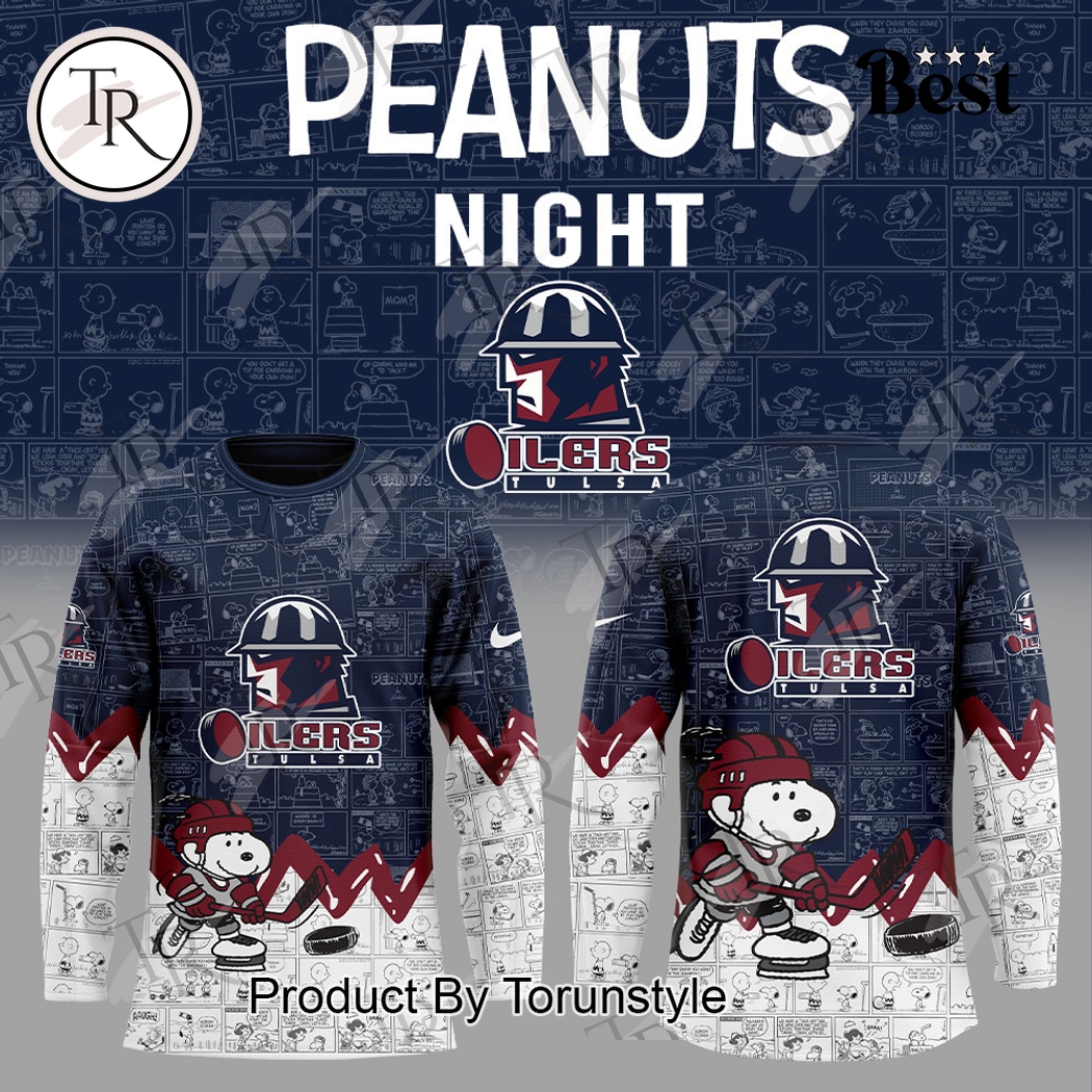 New 2025 Tulsa Oilers Peanuts Night 75th Anniversary Custom Hockey Jersey Fan Gift - All Over Printed