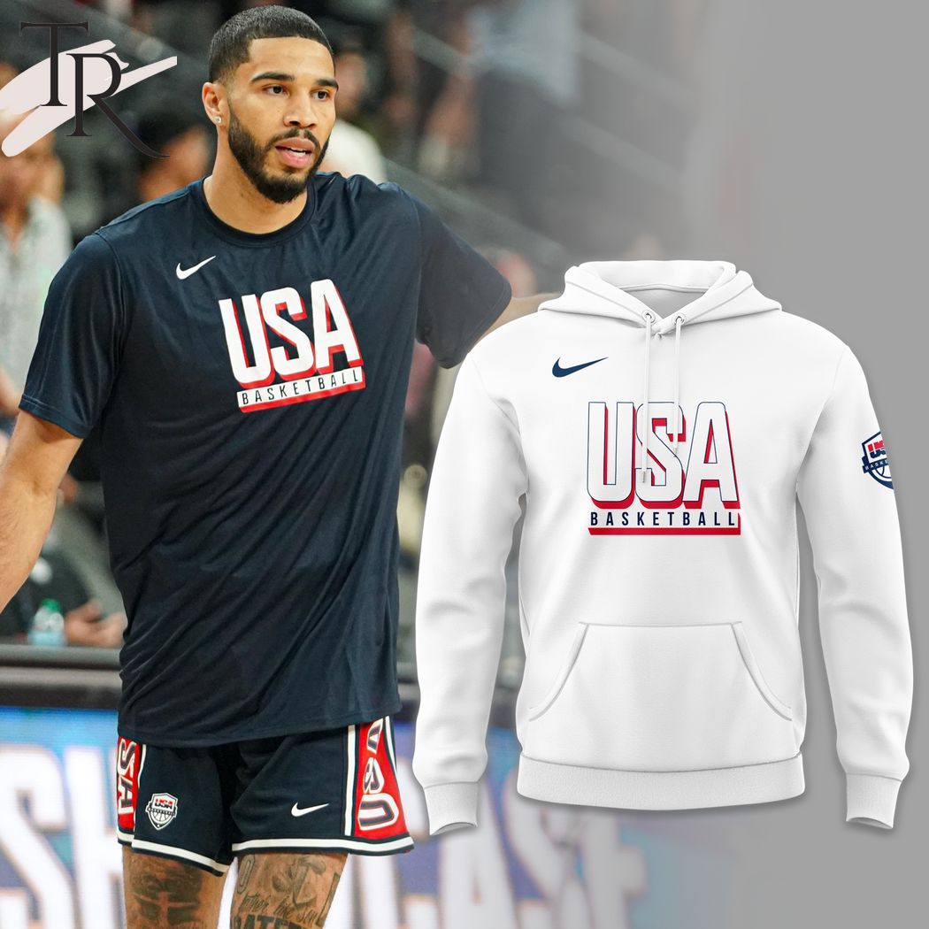 New 2025 USA Basketball 2024 Custom Hoodie - White