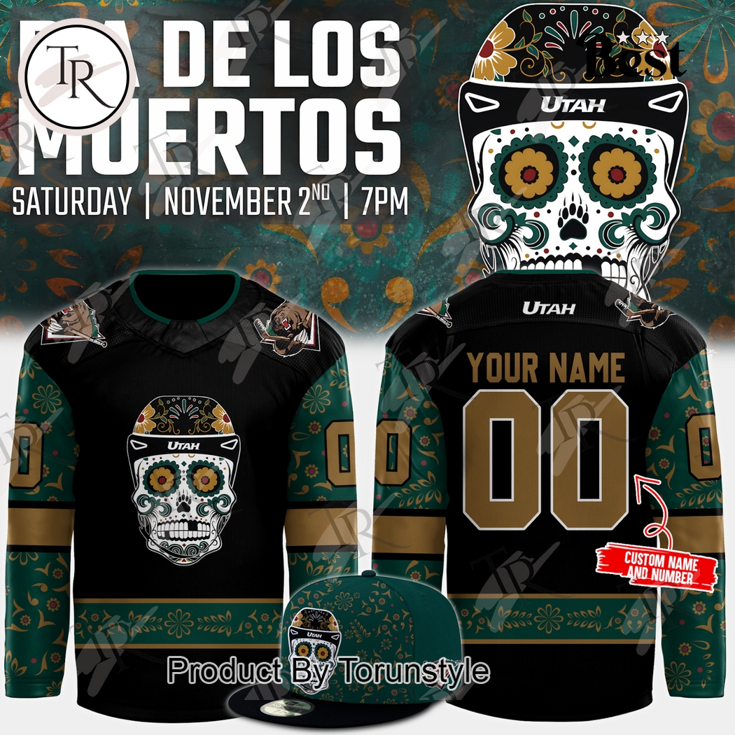 New 2025 Utah Grizzlies x Dia de los Muertos Night 2024 Custom Hockey Jersey Fan Gift - All Over Printed