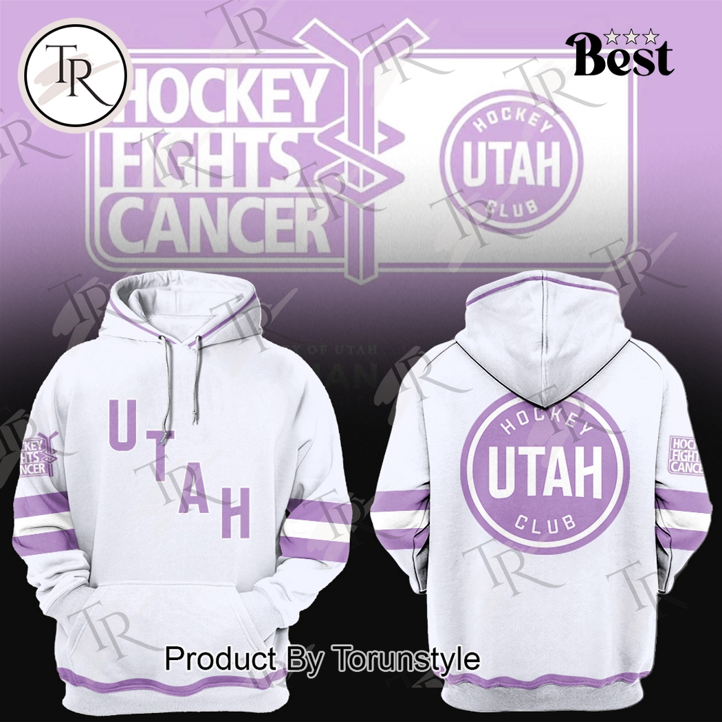 New 2025 Utah Hockey Club Hockey Fights Cancer Custom Hoodie