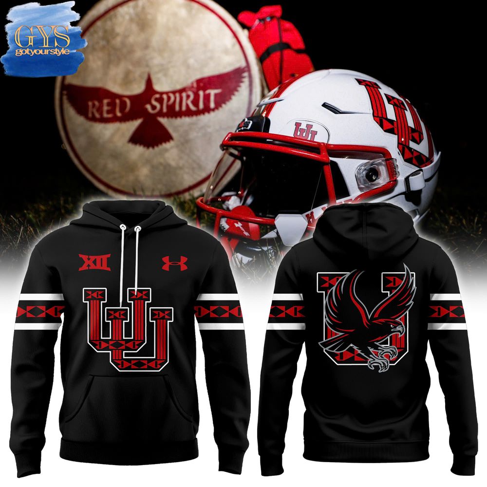 New 2025 Utah Utes Red Spirit Black Custom Hoodie