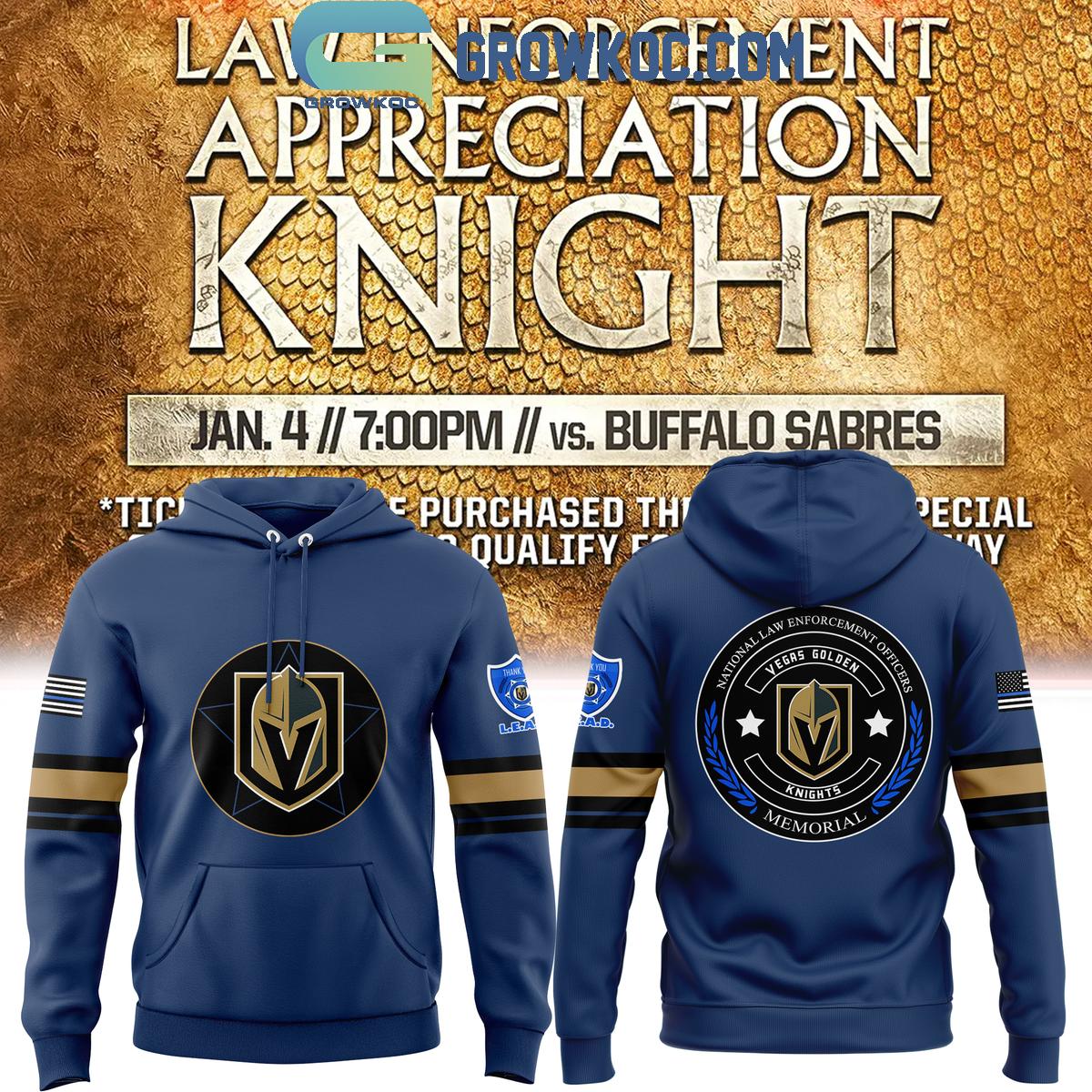 New 2025 Vegas Golden Knights Memorial Law Enforcement Appreciation 2024 Custom Hoodie T-Shirt