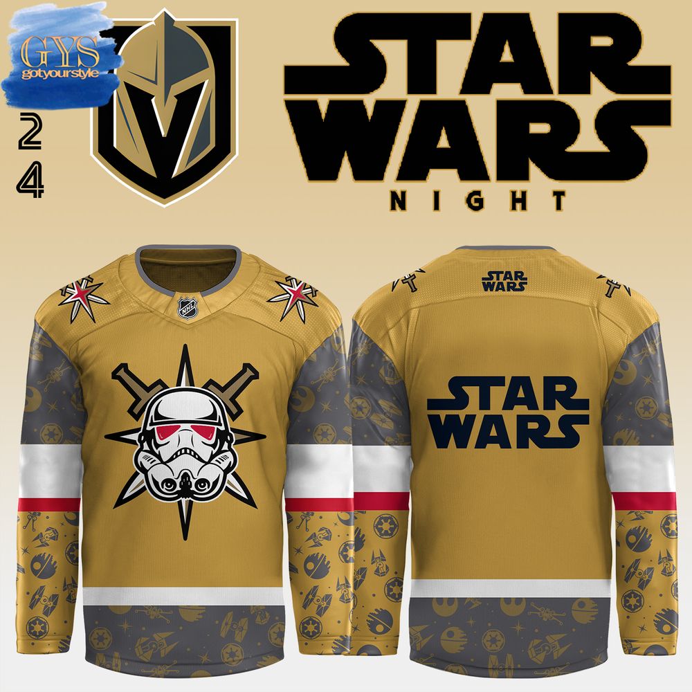 New 2025 Vegas Golden Knights x Star Wars Night 2024 Special Custom Hockey Jersey Fan Gift - All Over Printed