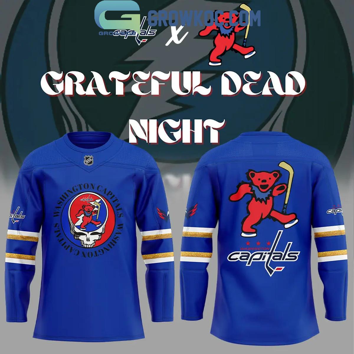 New 2025 Washington Capitals Grateful Dead Night Celebration 2024 Custom Hockey Jersey Fan Gift - All Over Printed