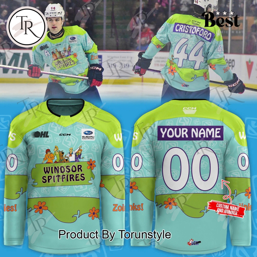 New 2025 Windsor Spitfires x Scooby Doo Uniform New 2025 Name Custom Hockey Jersey Fan Gift - All Over Printed