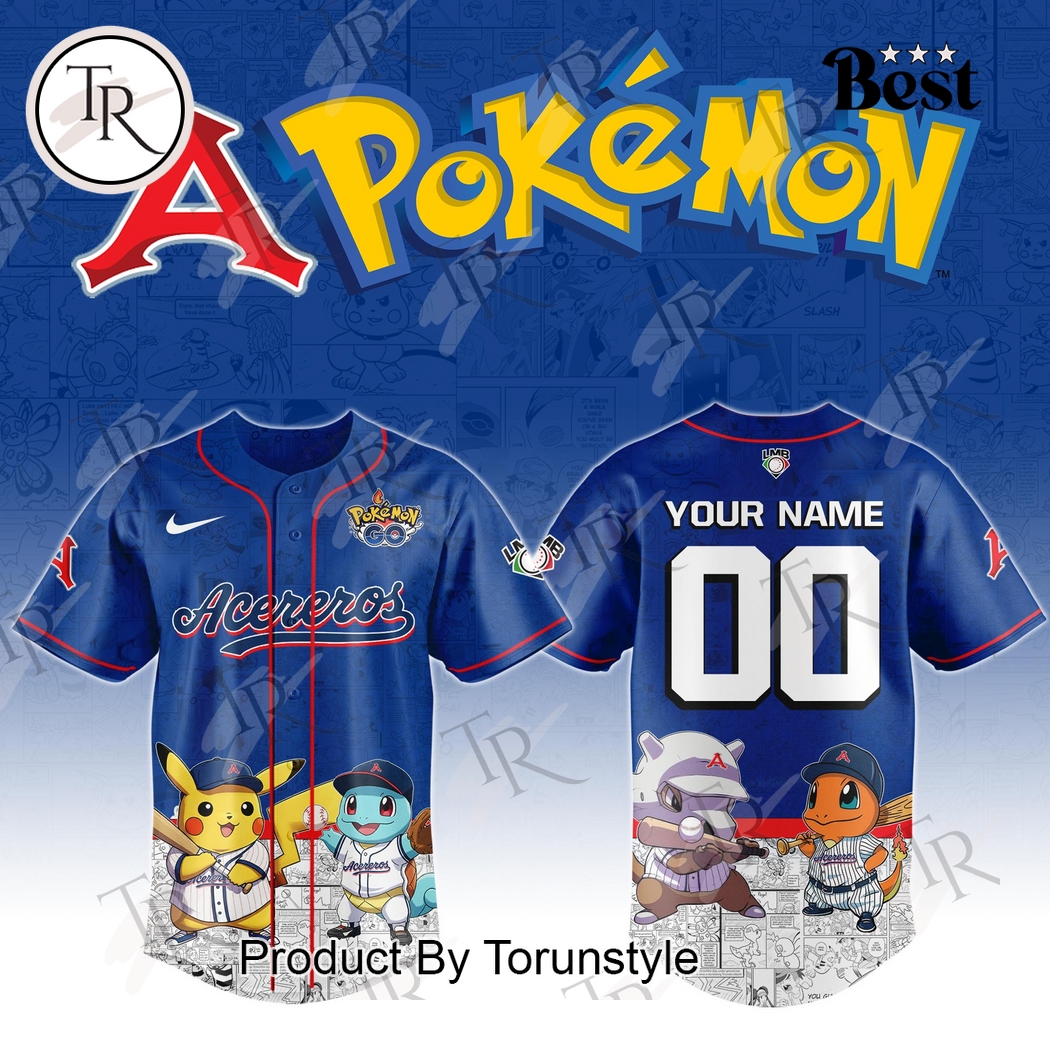 New Acereros De Monclova 2025 Pokemon Custom Name Baseball Custom Jersey Fan Gift