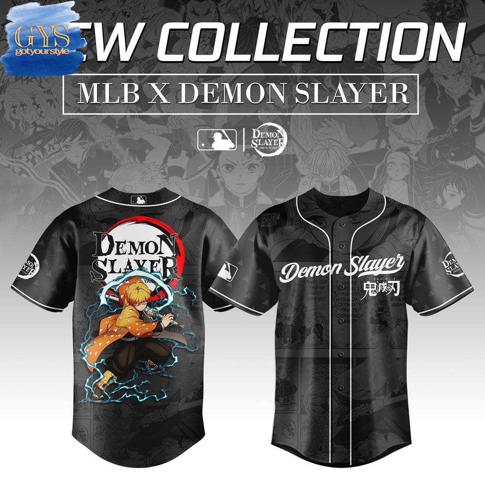 New Agatsuma Zenitsu Demon Slayer x MLB Premium Baseball Custom Jersey Fan Gift