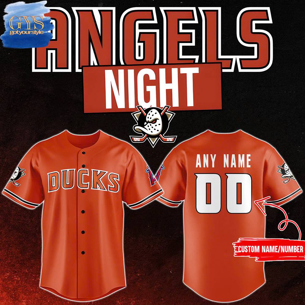 New Anaheim Ducks 2024 Angels Night Premium Baseball Custom Jersey Fan Gift