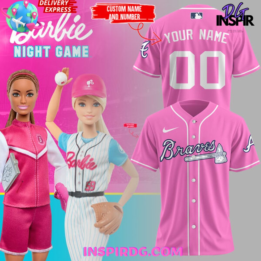 New Atlanta Braves x Barbie Night Game 2024 Custom Jersey Fan Gift