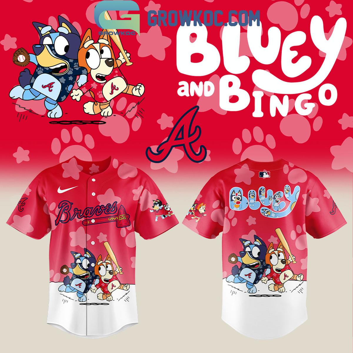 New Atlanta Braves x Bluey and Bingo Baseball Custom Jersey Fan Gift