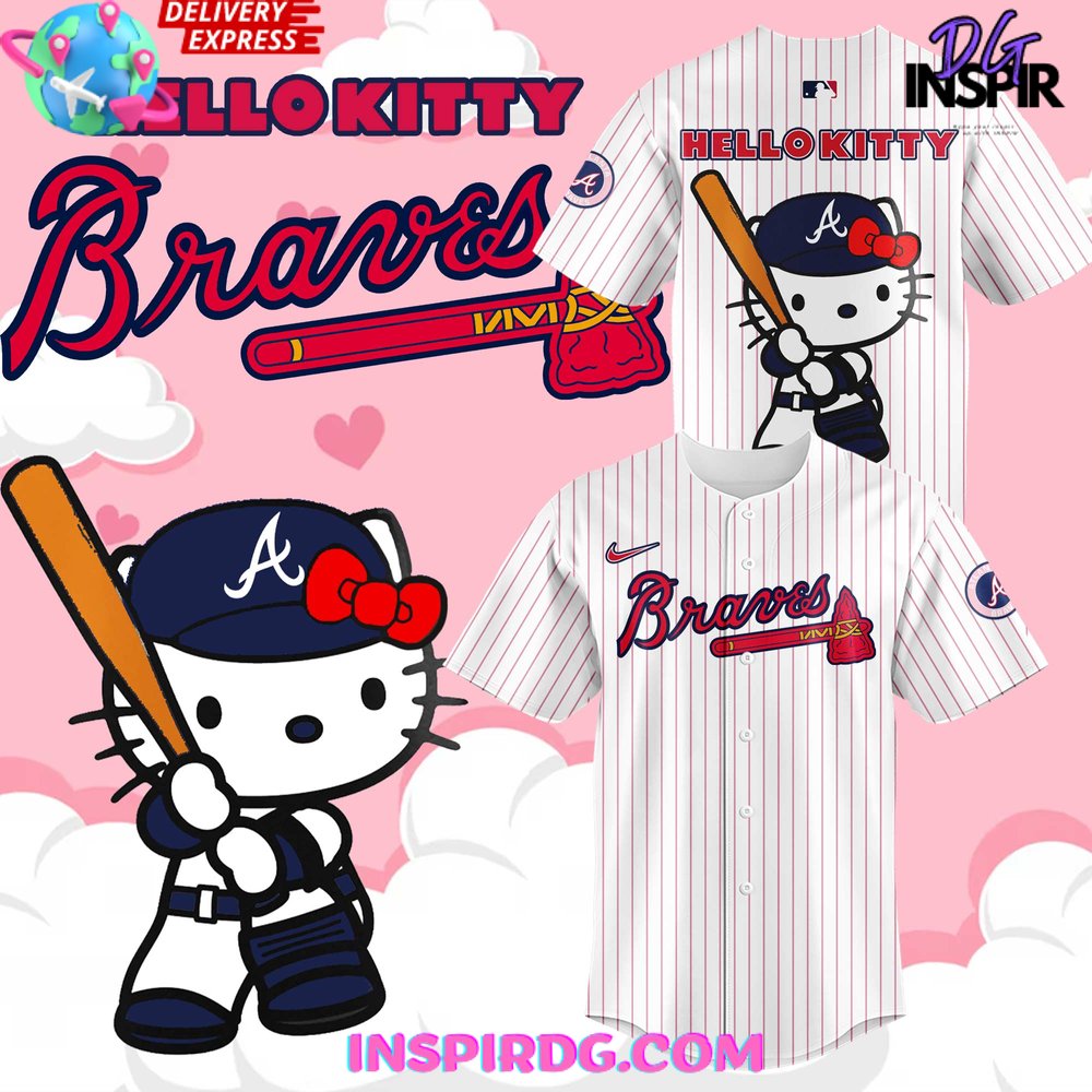 New Atlanta Braves x Hello Kitty Night 2024 Baseball Custom Jersey Fan Gift