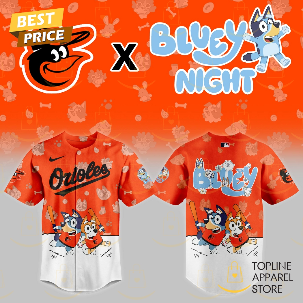 New Baltimore Orioles 2025 Bluey Night Baseball Custom Jersey Fan Gift