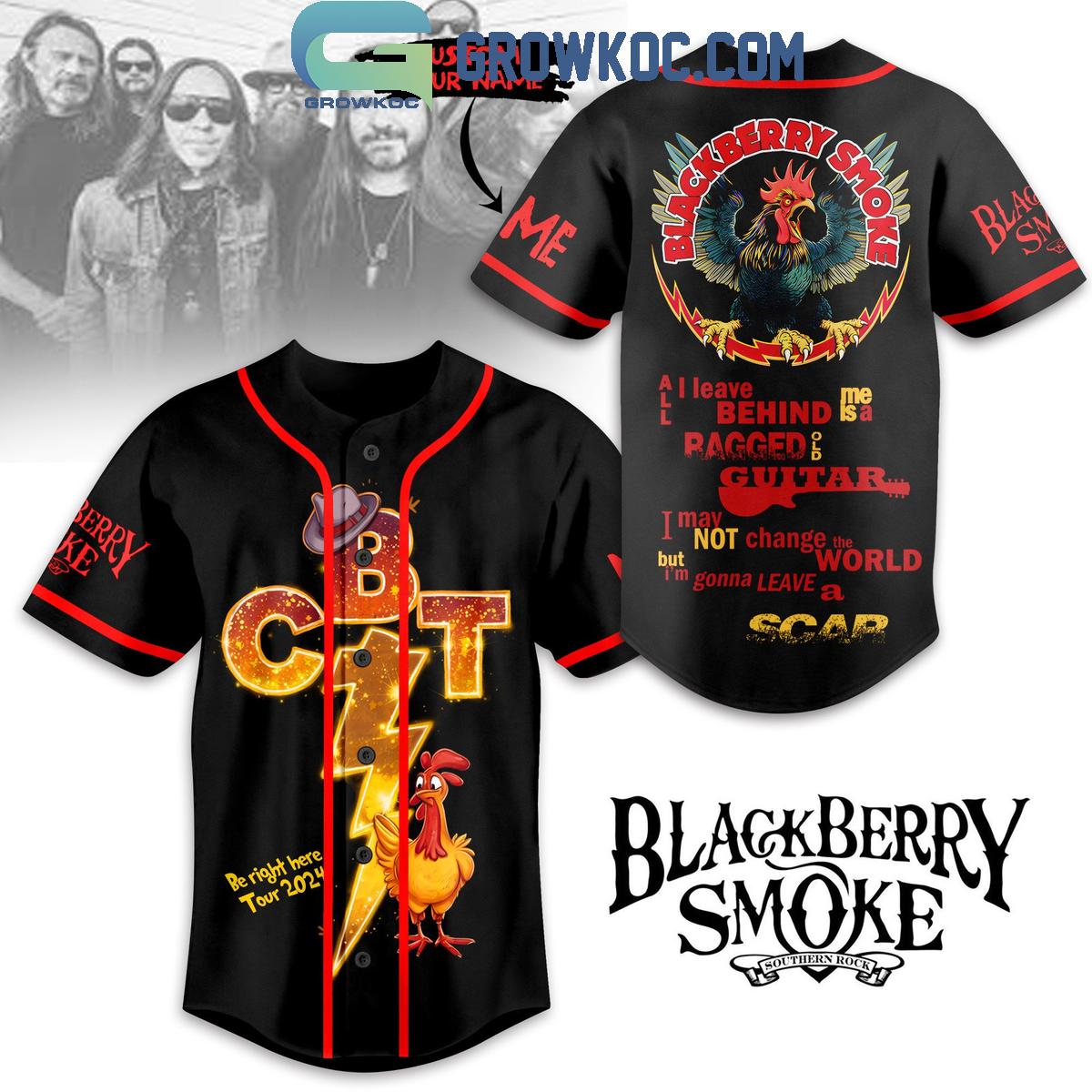 New Blackberry Smoke Be Right Here Tour 2024 Personalized Baseball Custom Jersey Fan Gift
