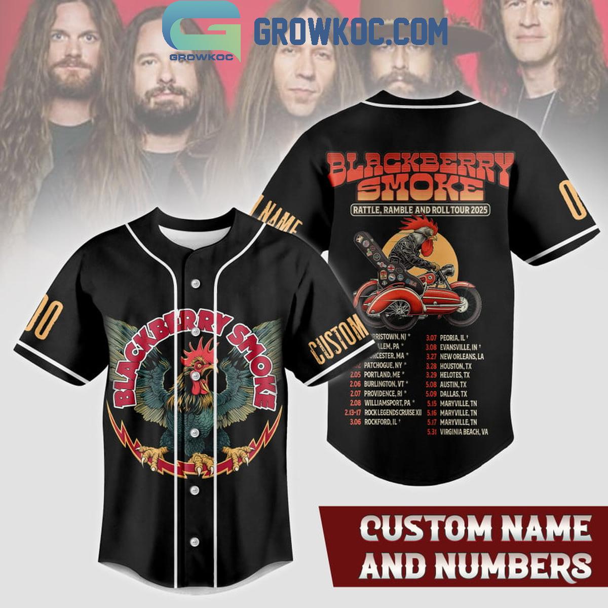 New Blackberry Smoke Rattle Ramble And Roll Tour 2025 Baseball Custom Jersey Fan Gift