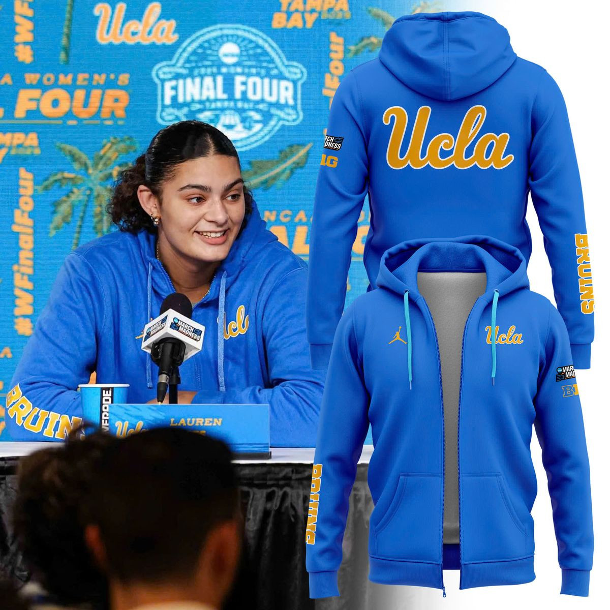 New Blue UCLA Uniform Zip Hoodie 2025 Gifts For Friends