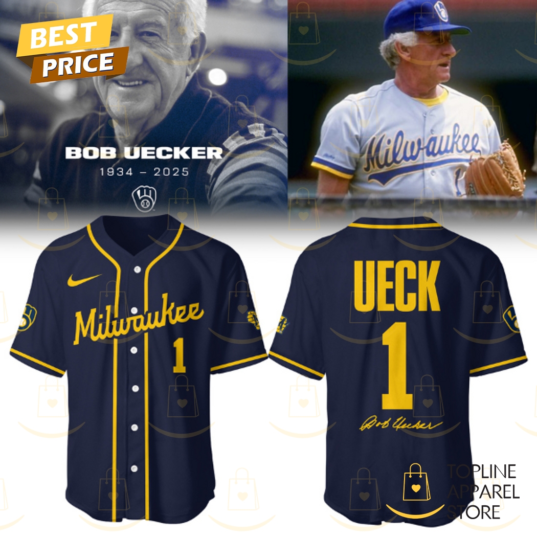 New Bob Uecher 1934-2025 Milwaukee Brewers Baseball Custom Jersey Fan Gift - Blue