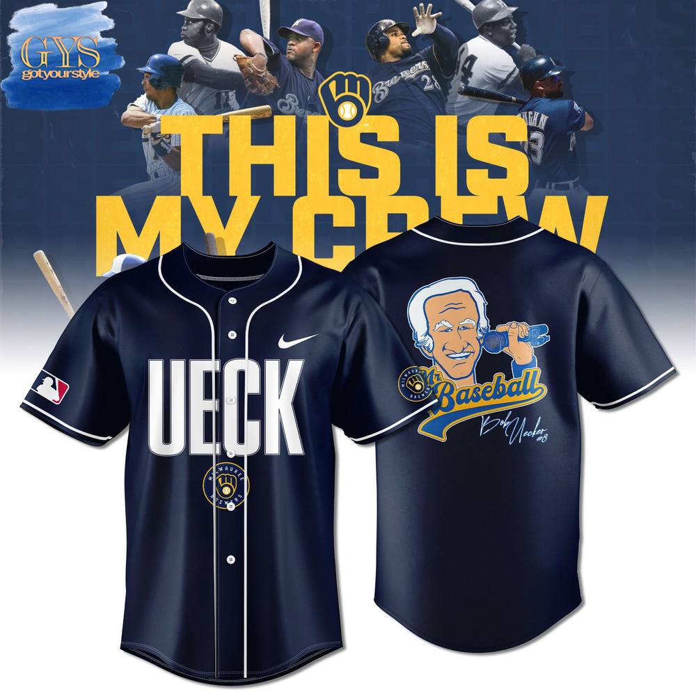 New Bob Uecker Baseball Tribute Milwaukee Brewers Baseball Custom Jersey Fan Gift
