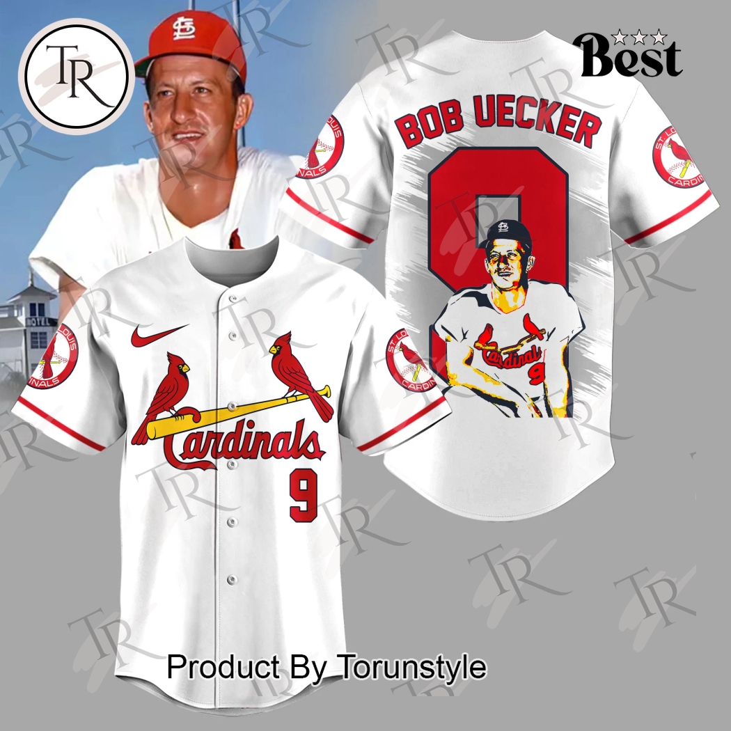 New Bob Uecker X Cardinals 9 Baseball Custom Jersey Fan Gift