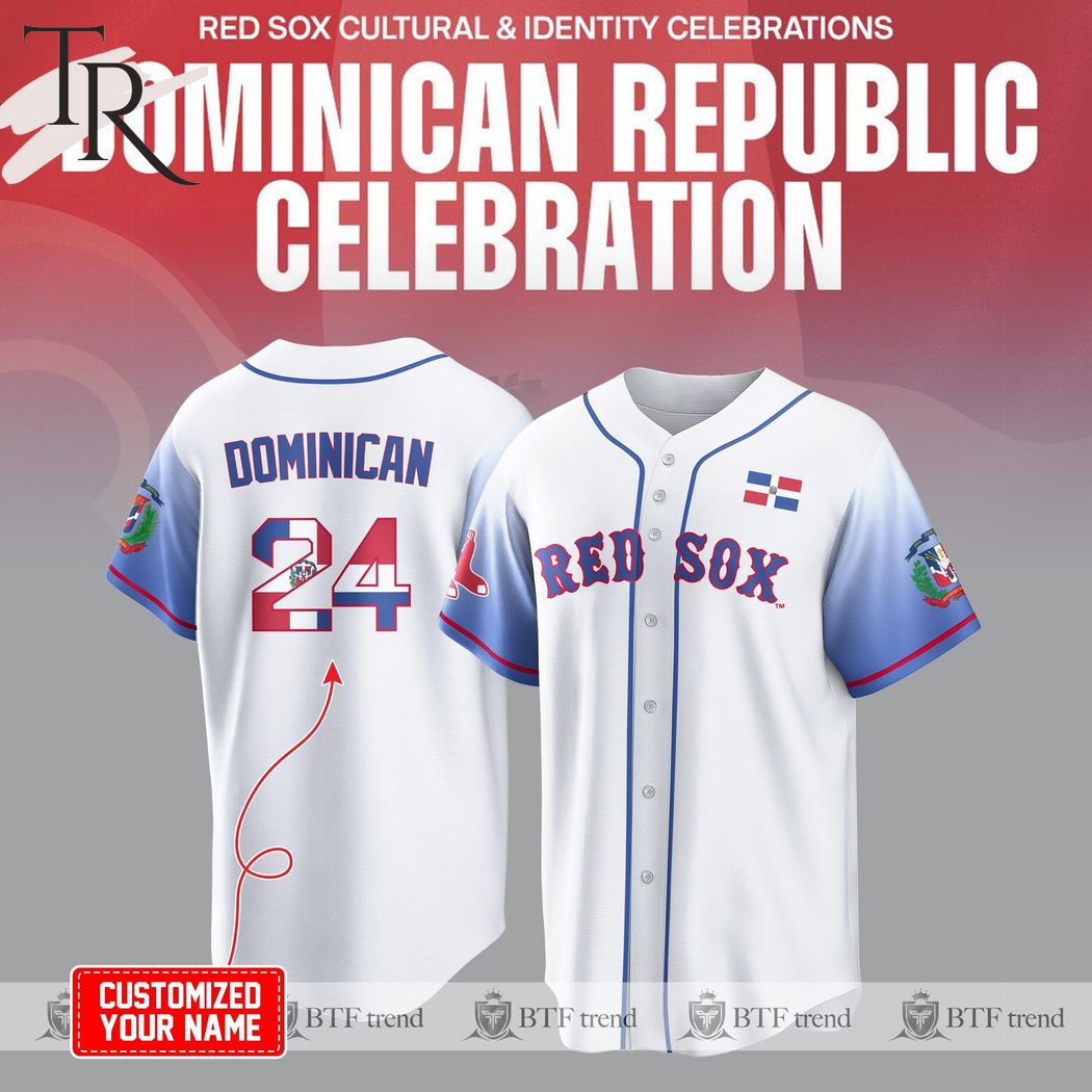 New Boston Red Sox Dominican Republic Celebration 2024 Custom Baseball Custom Jersey Fan Gift