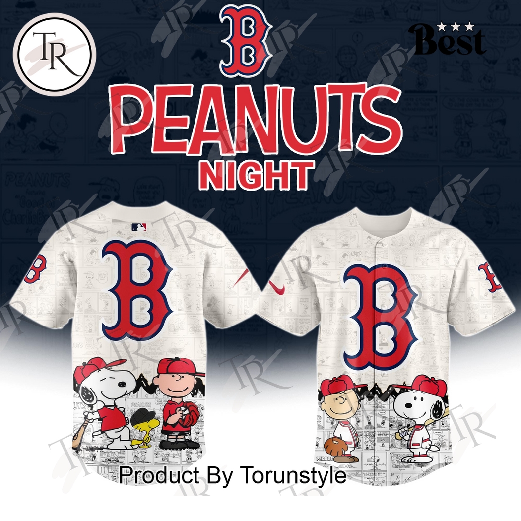 New Boston Red Sox Peanuts Night 75th Anniversary Baseball Custom Jersey Fan Gift