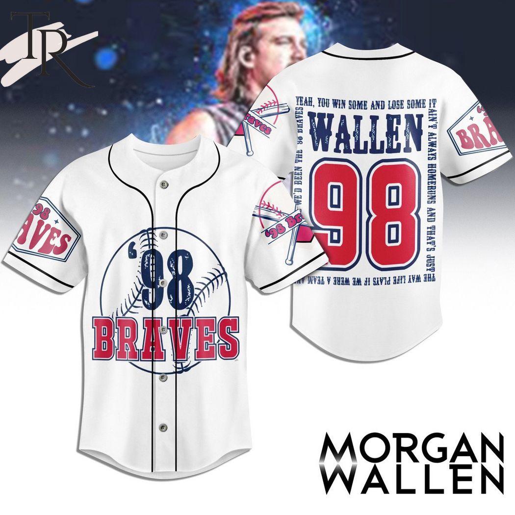 New Braves Morgan Wallen 98 Custom Baseball Custom Jersey Fan Gift