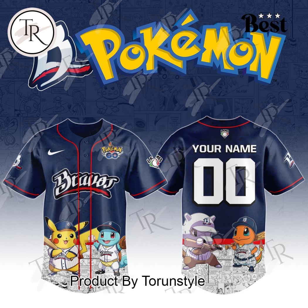 New Bravos De Leon 2025 Pokemon Custom Name Baseball Custom Jersey Fan Gift