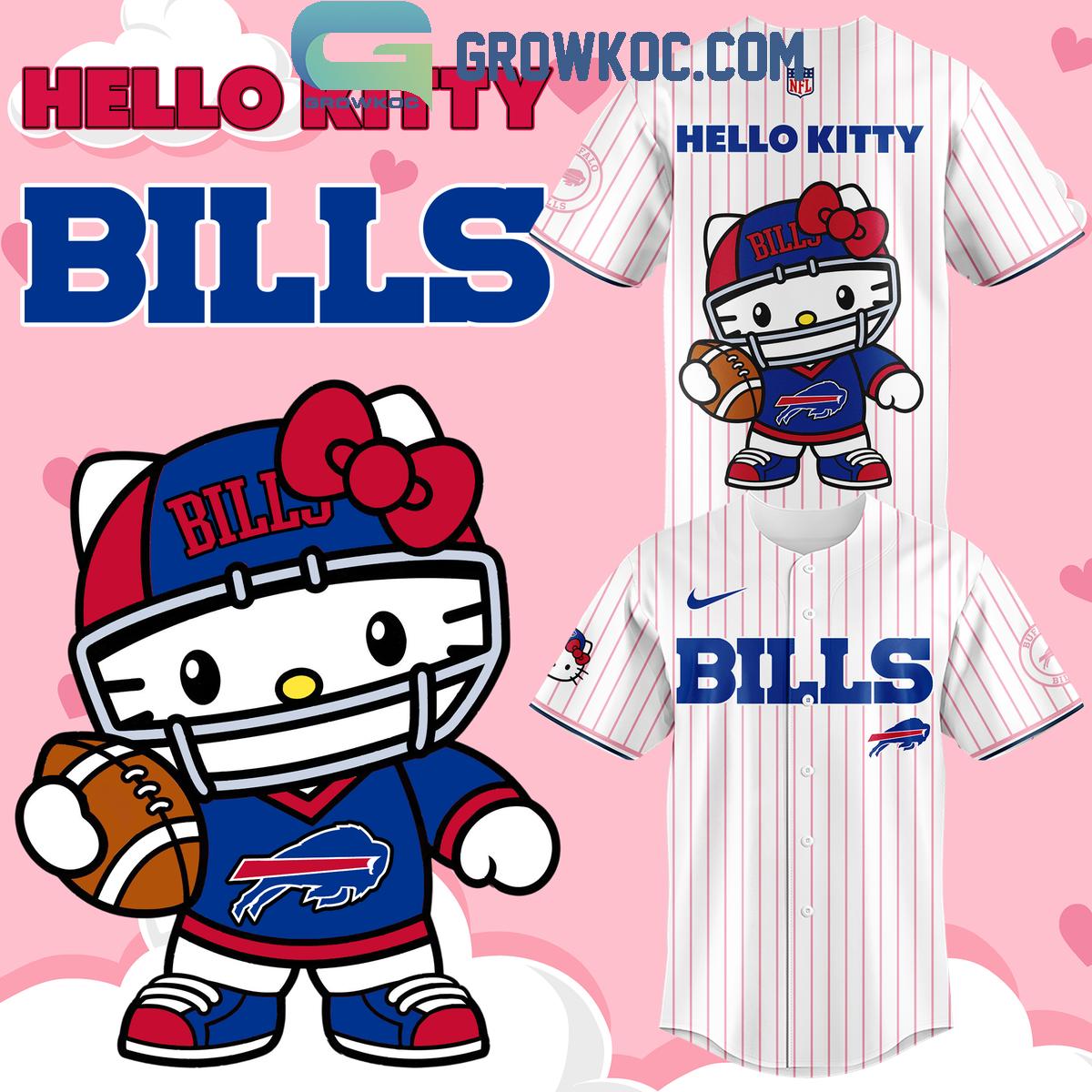 New Buffalo Bills Hello Kitty Celebrating 50th Anniversary Baseball Custom Jersey Fan Gift