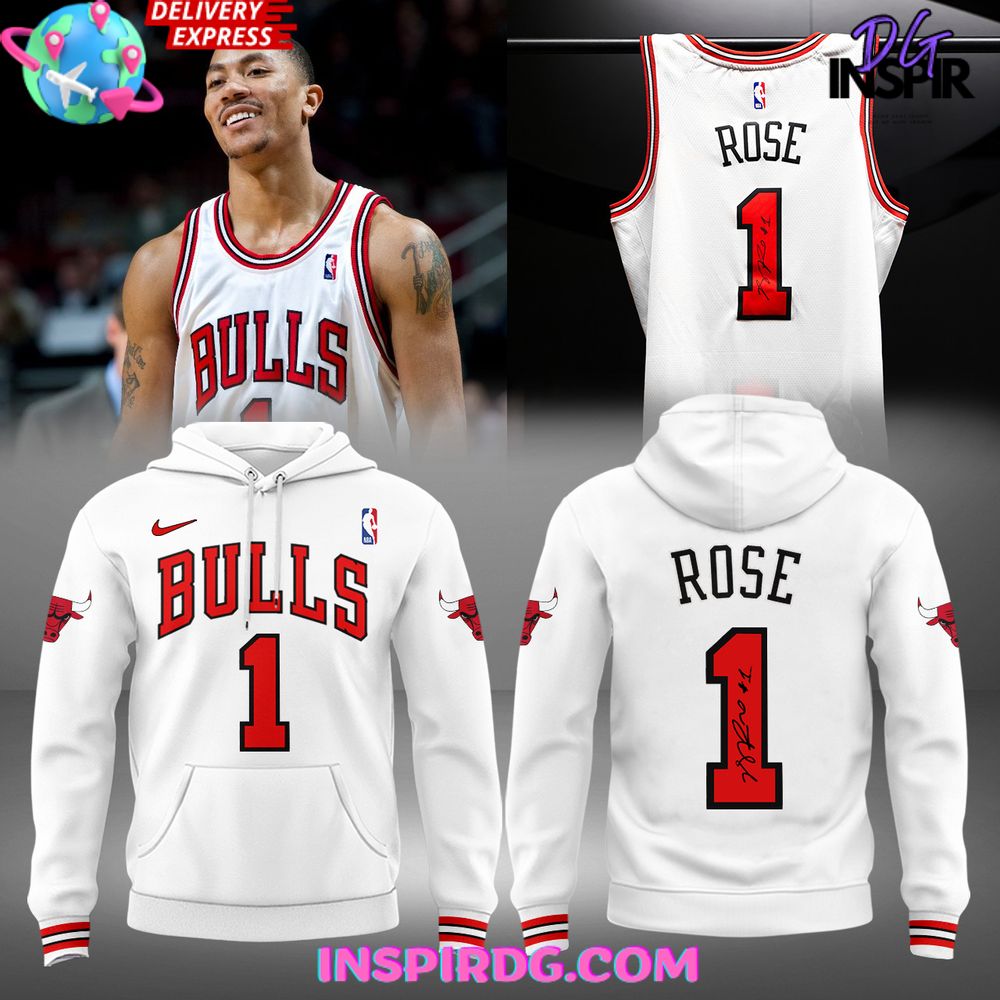 New Chicago Bulls Derrick Rose Signature Hoodie