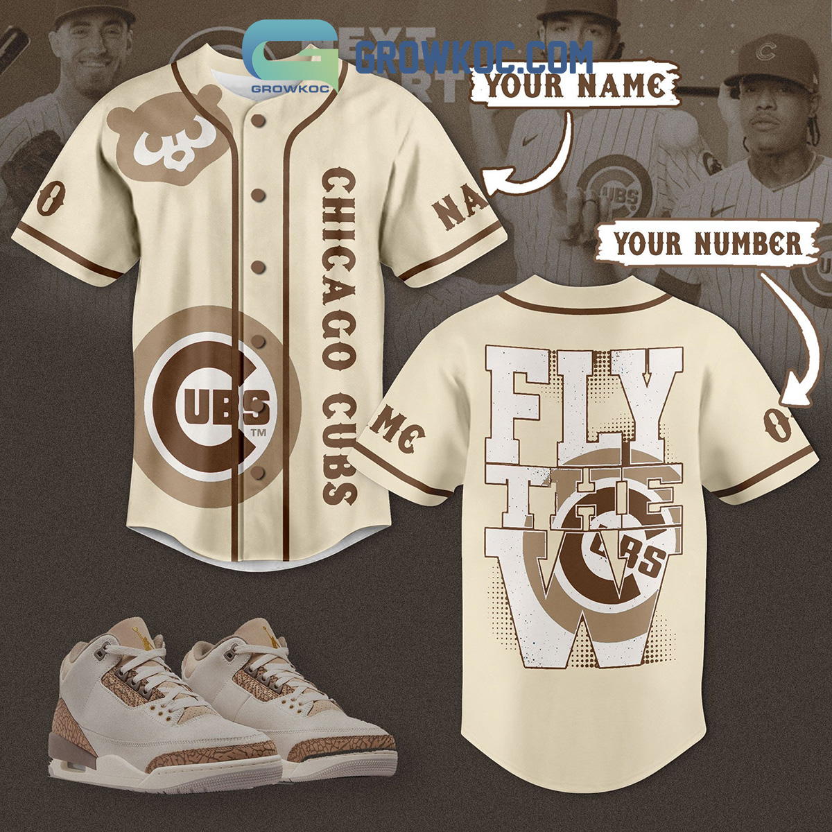 New Chicago Cubs Fly The W Palomino Styles Personalized Baseball Custom Jersey Fan Gift