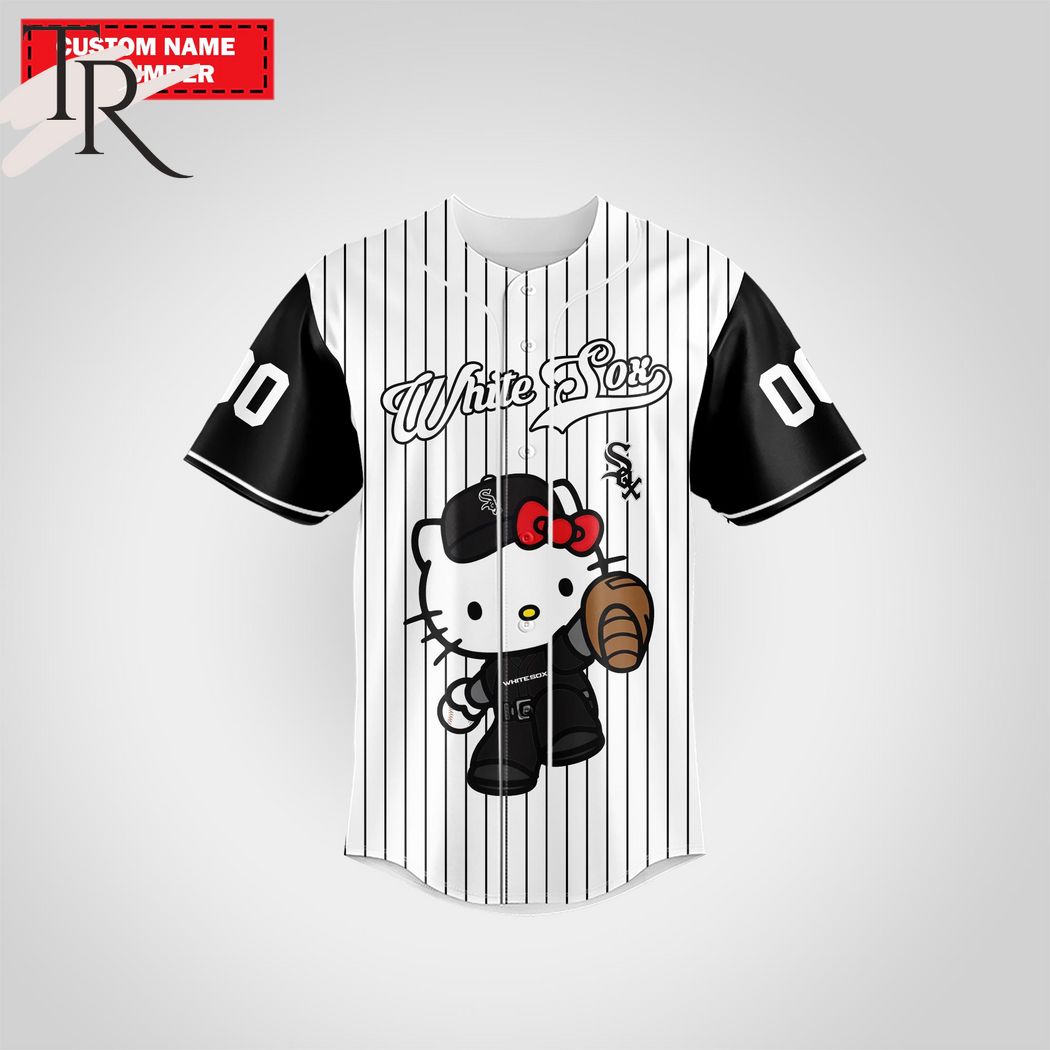 New Chicago White Sox Special Hello Kitty Design Baseball Custom Jersey Fan Gift MLB Custom Name - Number