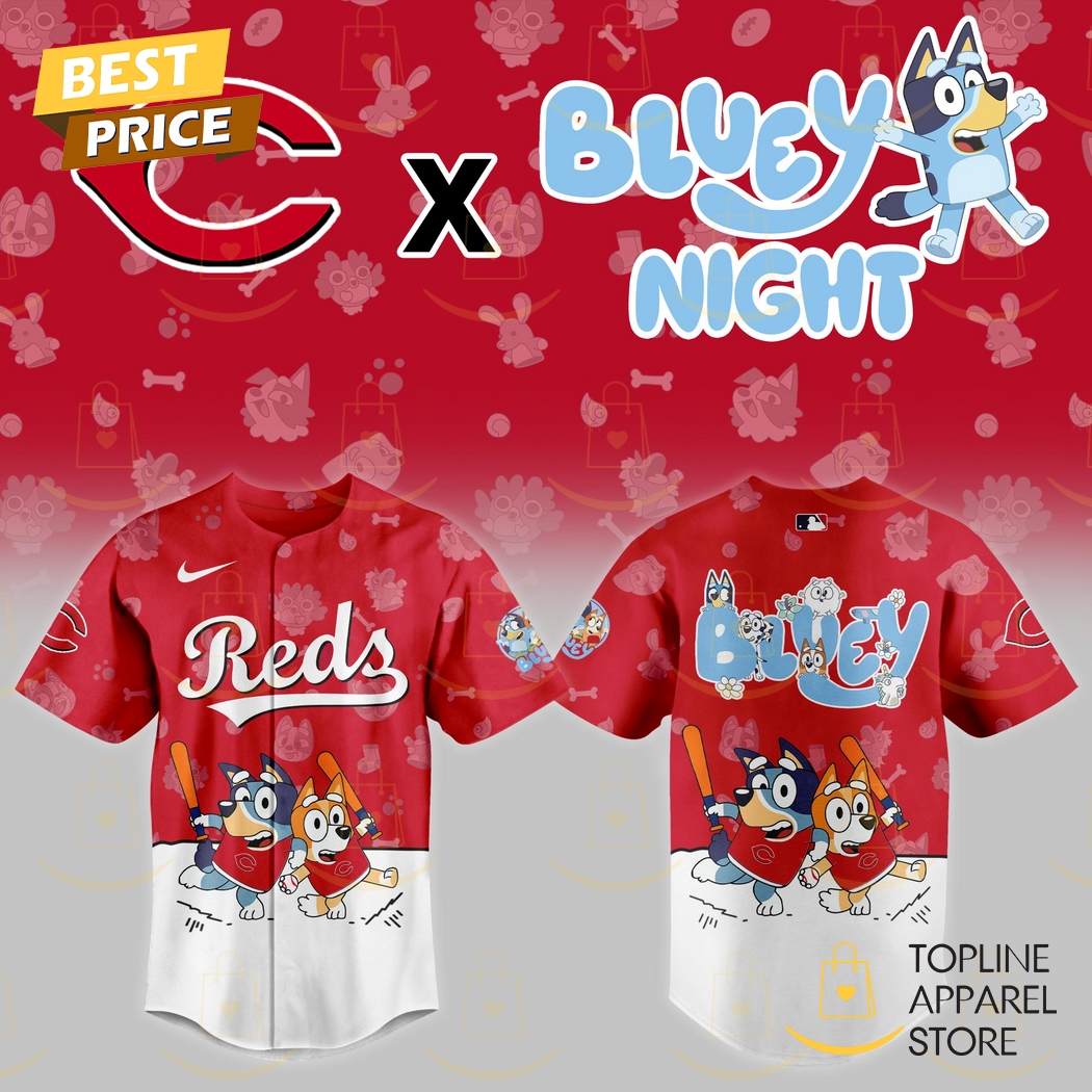 New Cincinnati Reds 2025 Bluey Night Baseball Custom Jersey Fan Gift