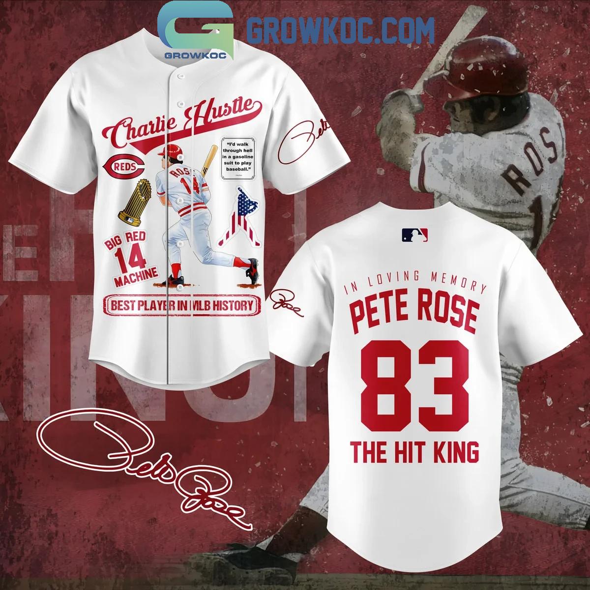 New Cincinnati Reds In Loving Memory Pete Rose The Hit King 1941-2024 Baseball Custom Jersey Fan Gift