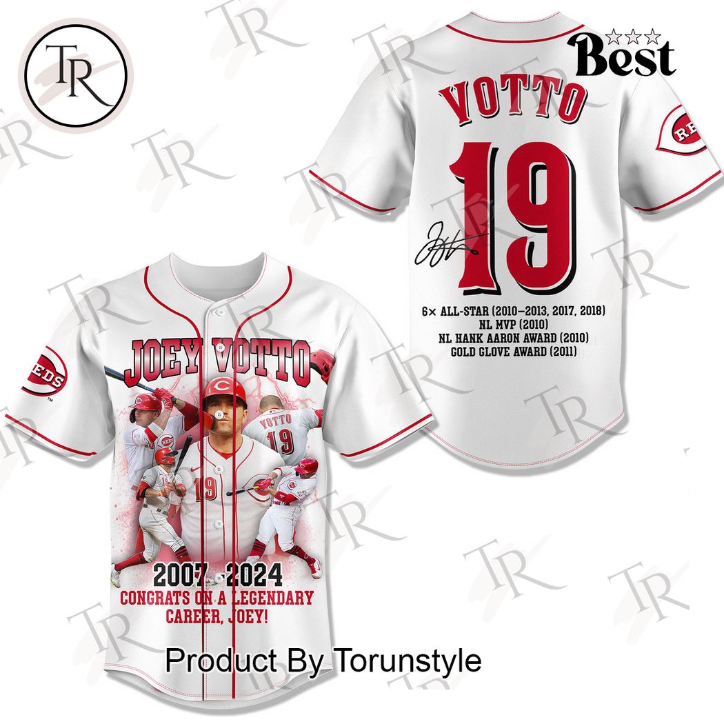 New Cincinnati Reds Joey Votto 2007-2024 Baseball Custom Jersey Fan Gift