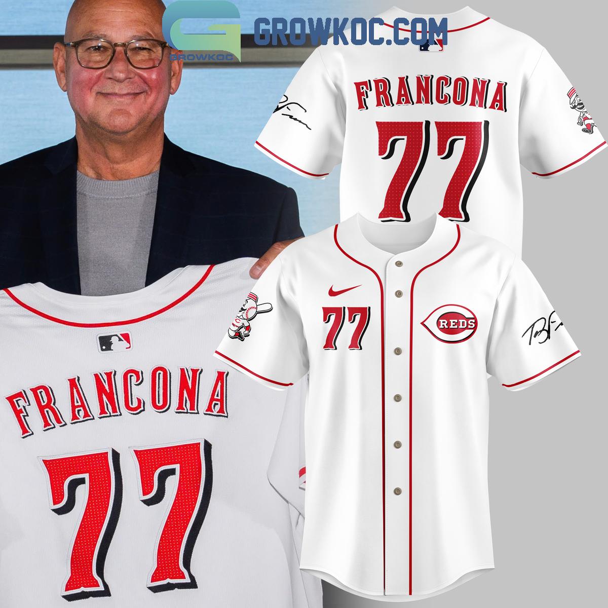 New Cincinnati Reds Terry Francona Signature 2024 Baseball Custom Jersey Fan Gift