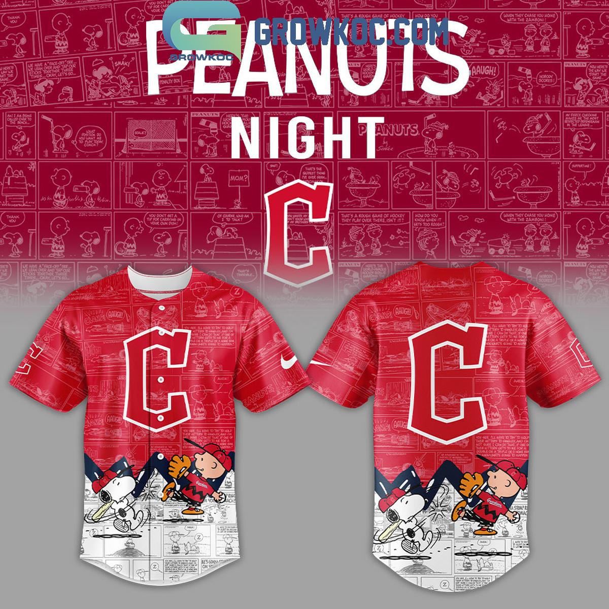 New Cleveland Guardians Peanuts 75th Anniversary Baseball Custom Jersey Fan Gift