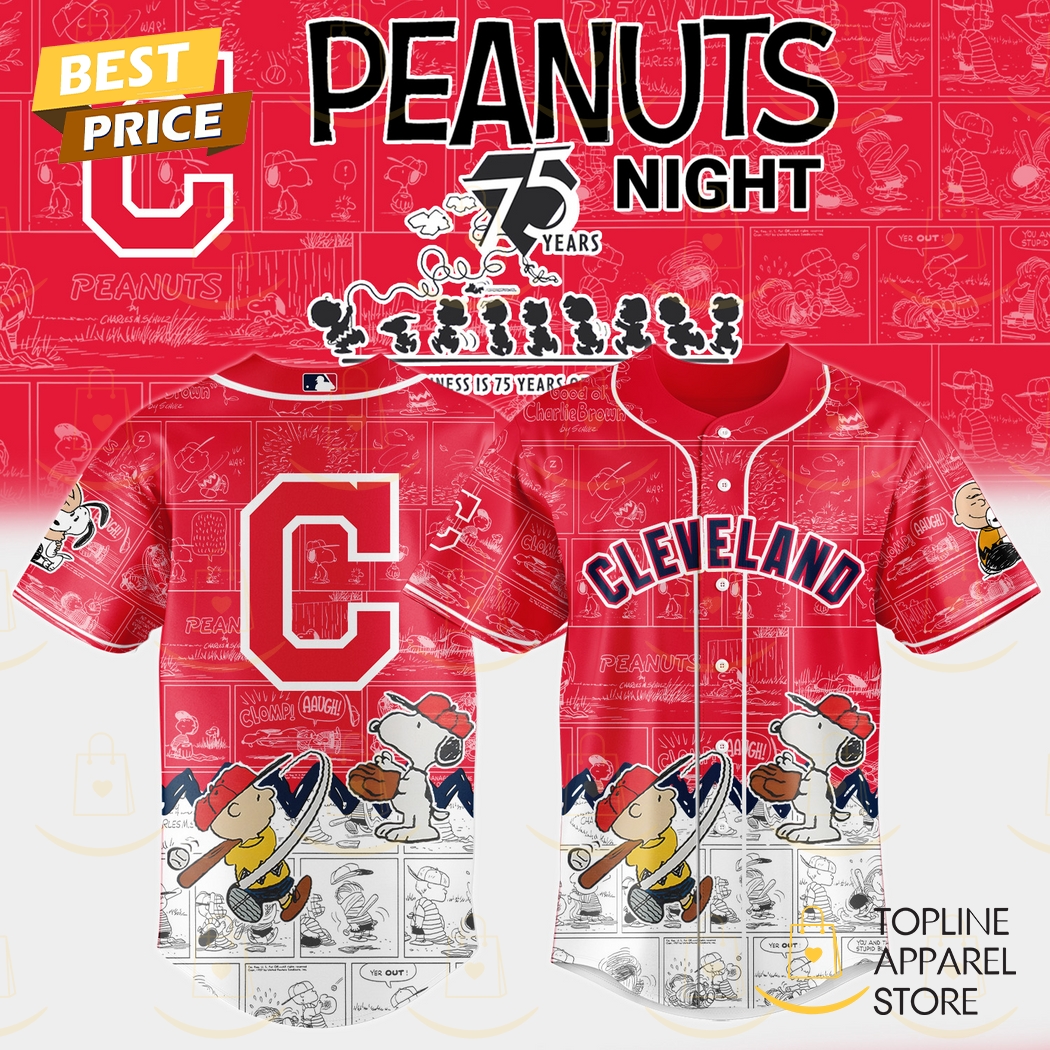 New Cleveland Guardians x Peanuts Night 75 Years 2025 Baseball Custom Jersey Fan Gift