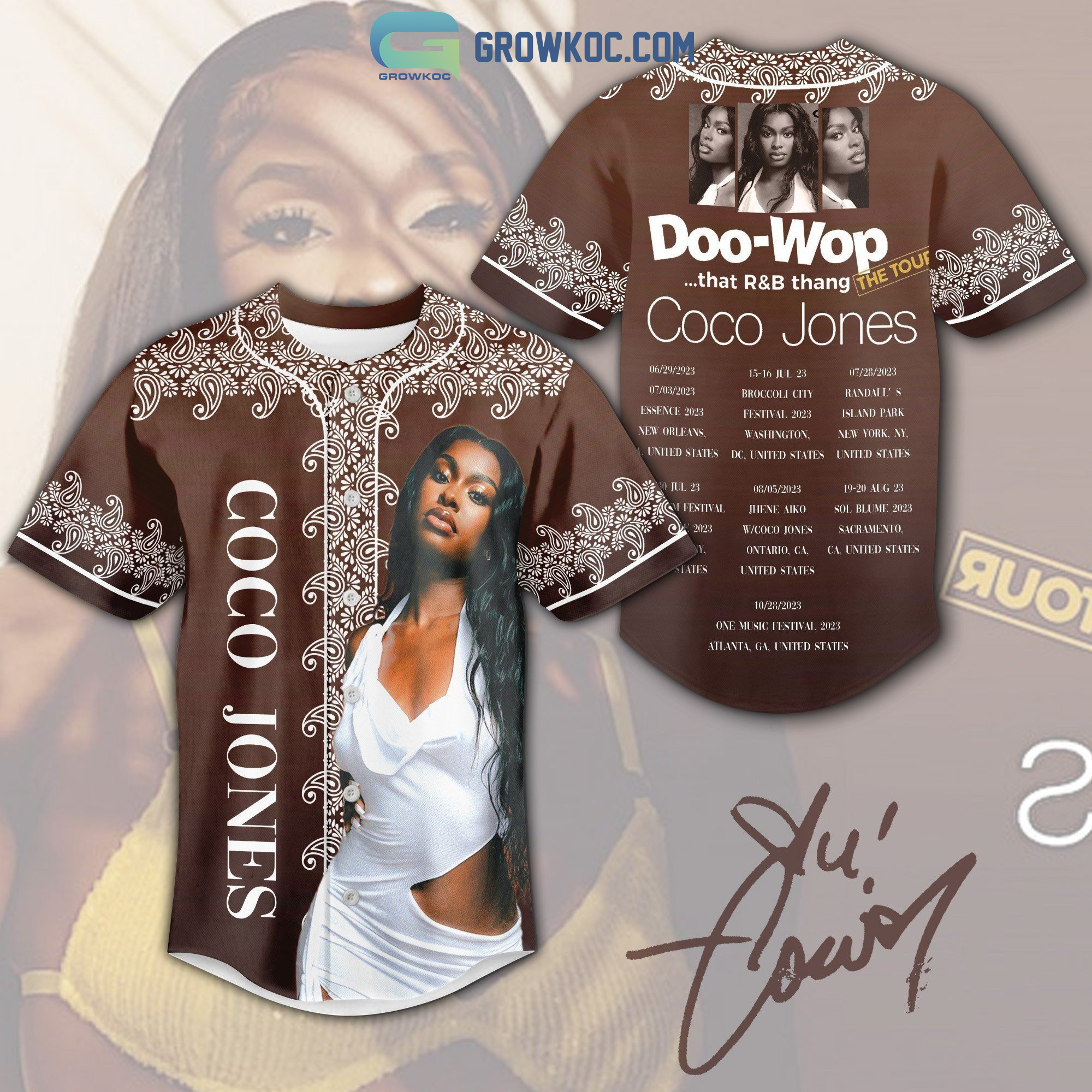 New Coco Jones Doo Wop That R&B Thang The Tour Personalized Baseball Custom Jersey Fan Gift
