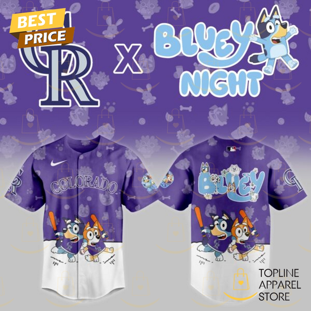New Colorado Rockies 2025 Bluey Night Baseball Custom Jersey Fan Gift