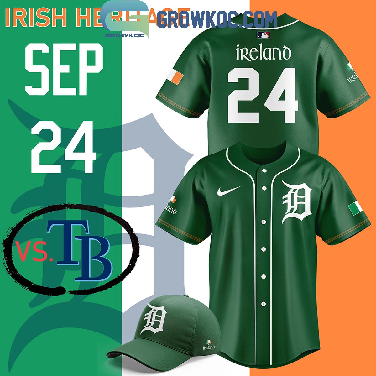 New Detroit Tigers 2024 Irish Heritage Baseball Custom Jersey Fan Gift