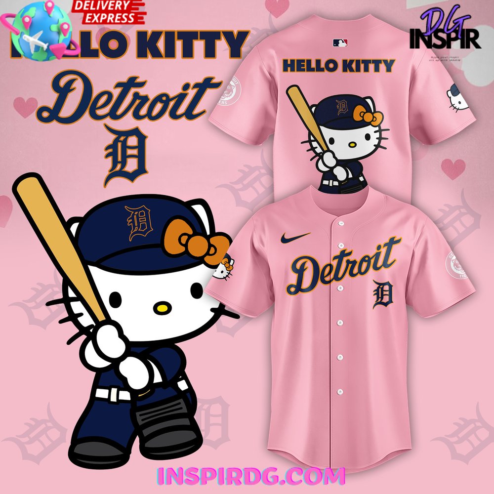 New Detroit Tigers x Hello Kitty 2024 Baseball Custom Jersey Fan Gift